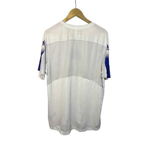 Adidas Aeroready Designed‎ To Move Sport Tee White Royal Blue XL NEW - Picture 6 of 7